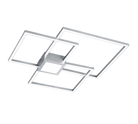 Plafoniera LED, metallo, nichel opaco, 65,5x6,5x66,5 cm, Hydra