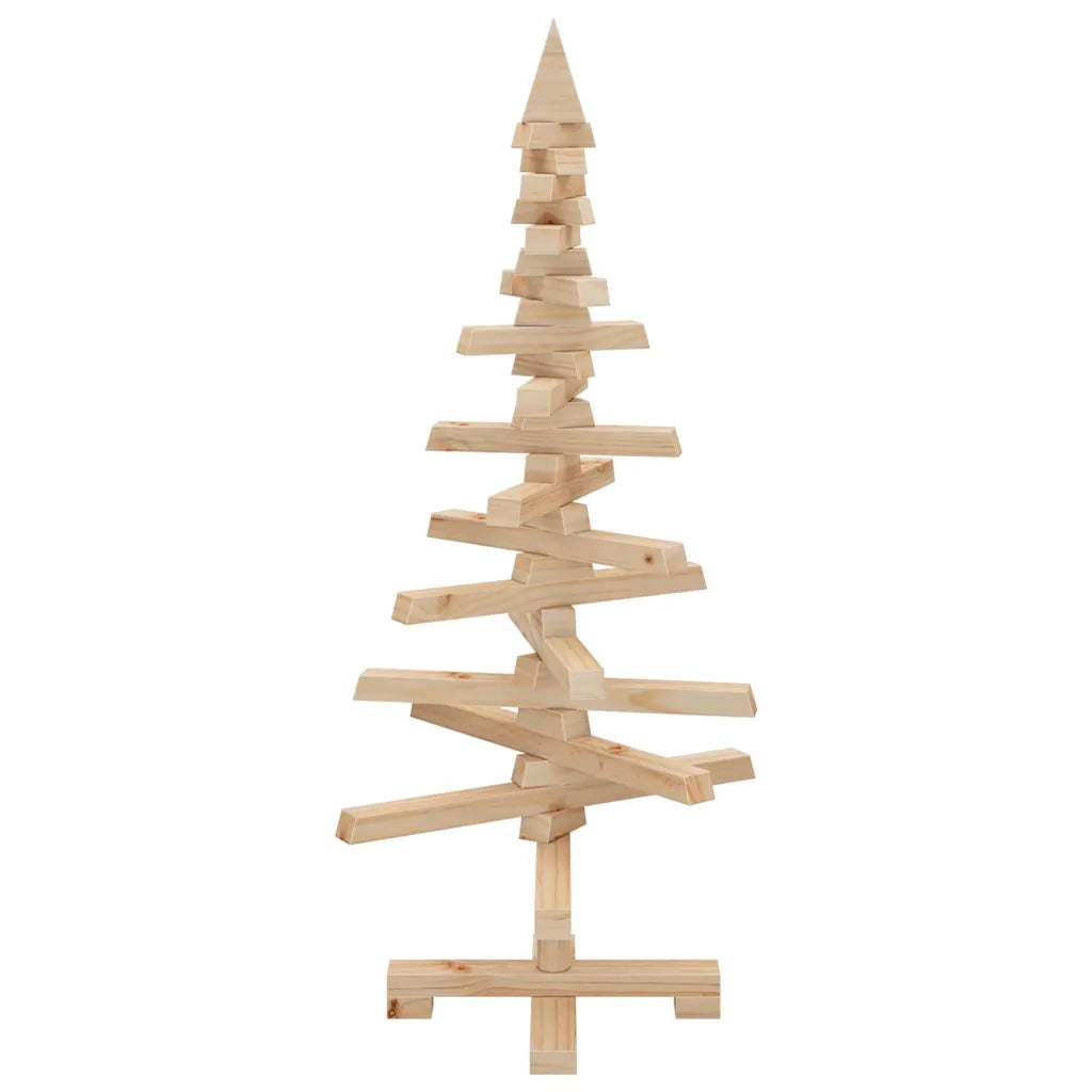 Albero di Natale | Decorazioni natalizie in legno naturale 90 cm Legno di pino massello