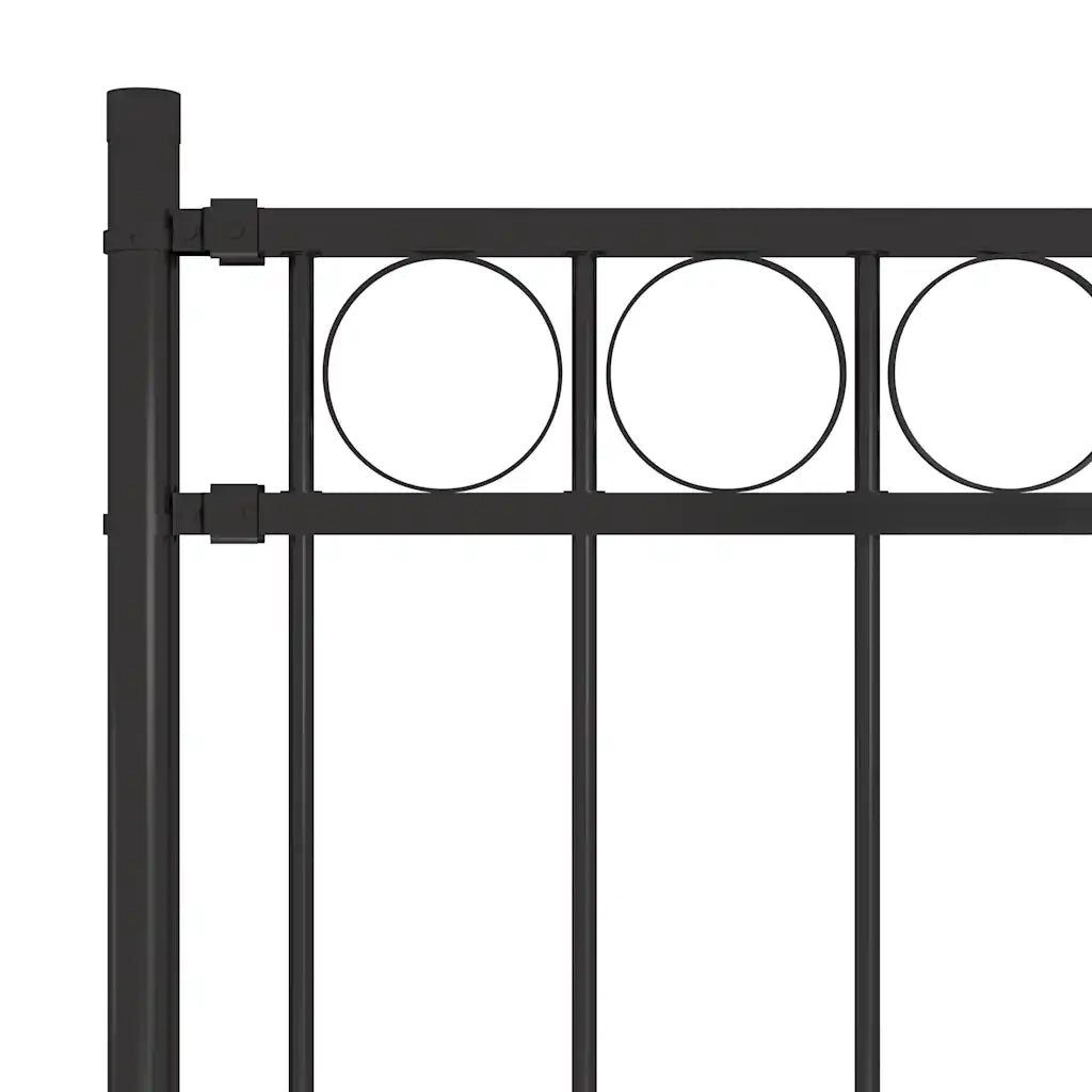 Recinzione da Giardino | Recinzione da cortile ASSEN in acciaio 1,7x1,2 m nera