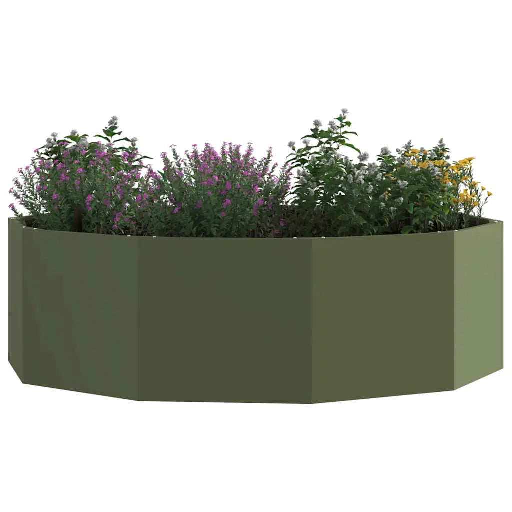 Fioriera | Cassetta per fiori | Vaso Verde oliva 120 x 120 x 35 cm Acciaio
