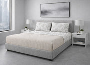 Completo Lenzuola Letto 100% Cotone Made In Italy Disegno Sambuco - Piazza e Mezza - Perla