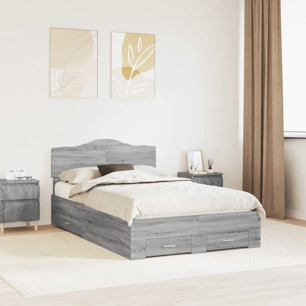 Struttura del letto con testiera Grigio Sonoma 120 x 190 cm 3413225