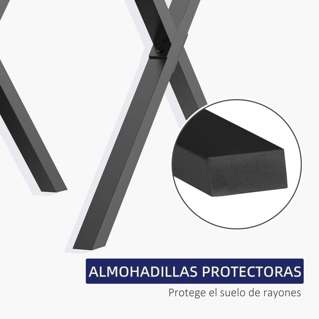 Gambe per Tavolo a X ¨C Xylo ¨C Acciaio Nero 80x72 cm Stile Industriale
