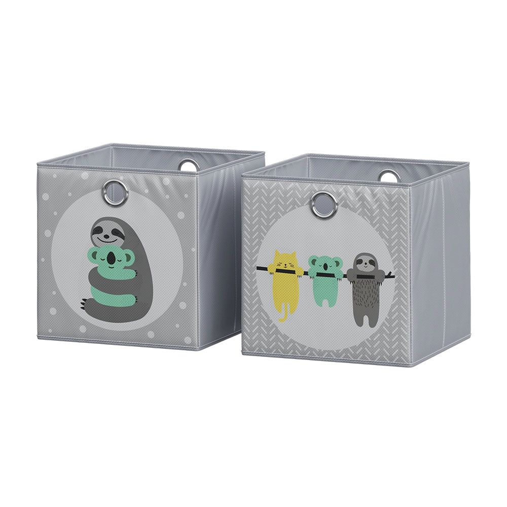 Vicco Scatola pieghevole Grigio 30 x 30 cm (motivo del bradipo)