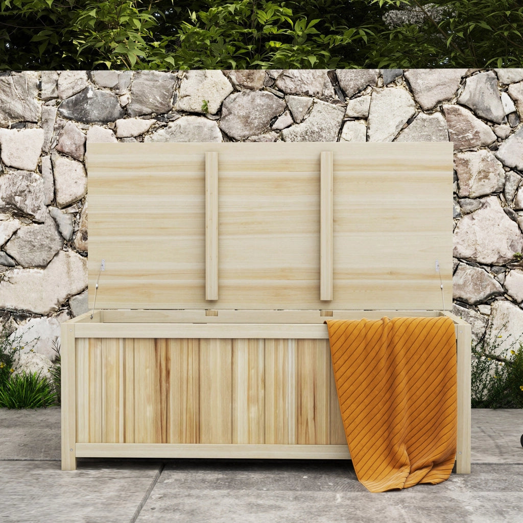 Panca Contenitore da Giardino in Legno ¨C Minimal ¨C 120x55x45cm Colore Legno