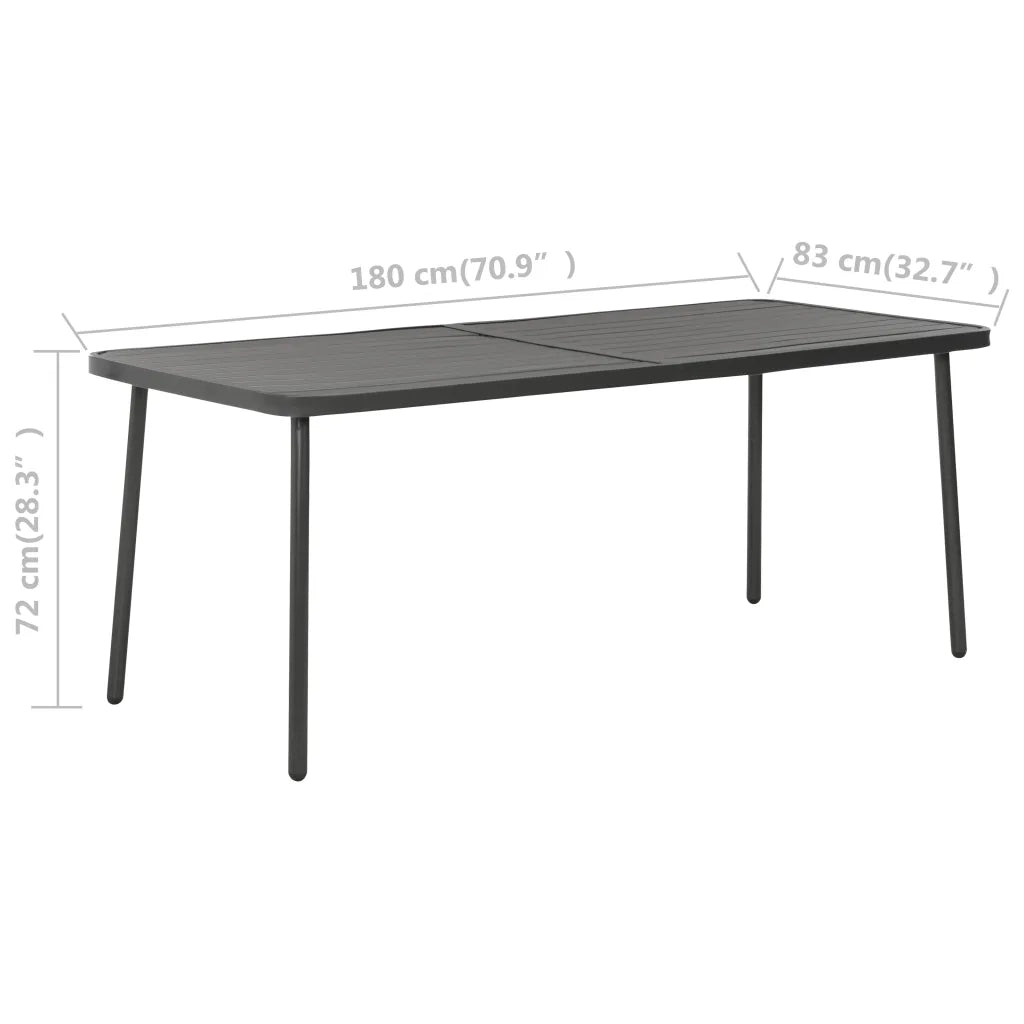 Set Mobili da Pranzo per Giardino 7 pz in Acciaio Grigio Scuro 3074477