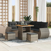 Set Divano da Giardino con cuscino 8 pcs Grigio polyrattan 3363823