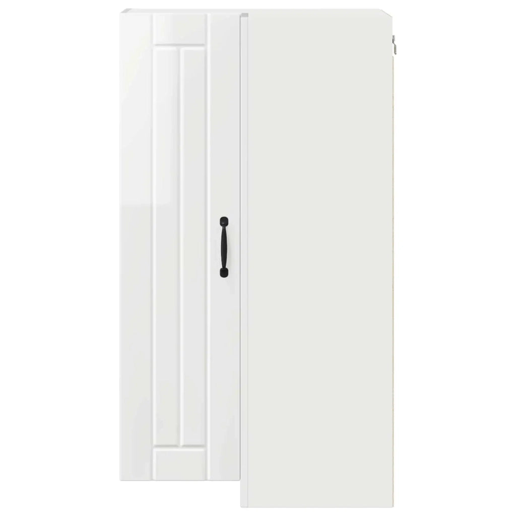 Pensile da cucina | Mobile angolare per parete LUCCA Bianco Lucido 57 x 57 x 100 cm