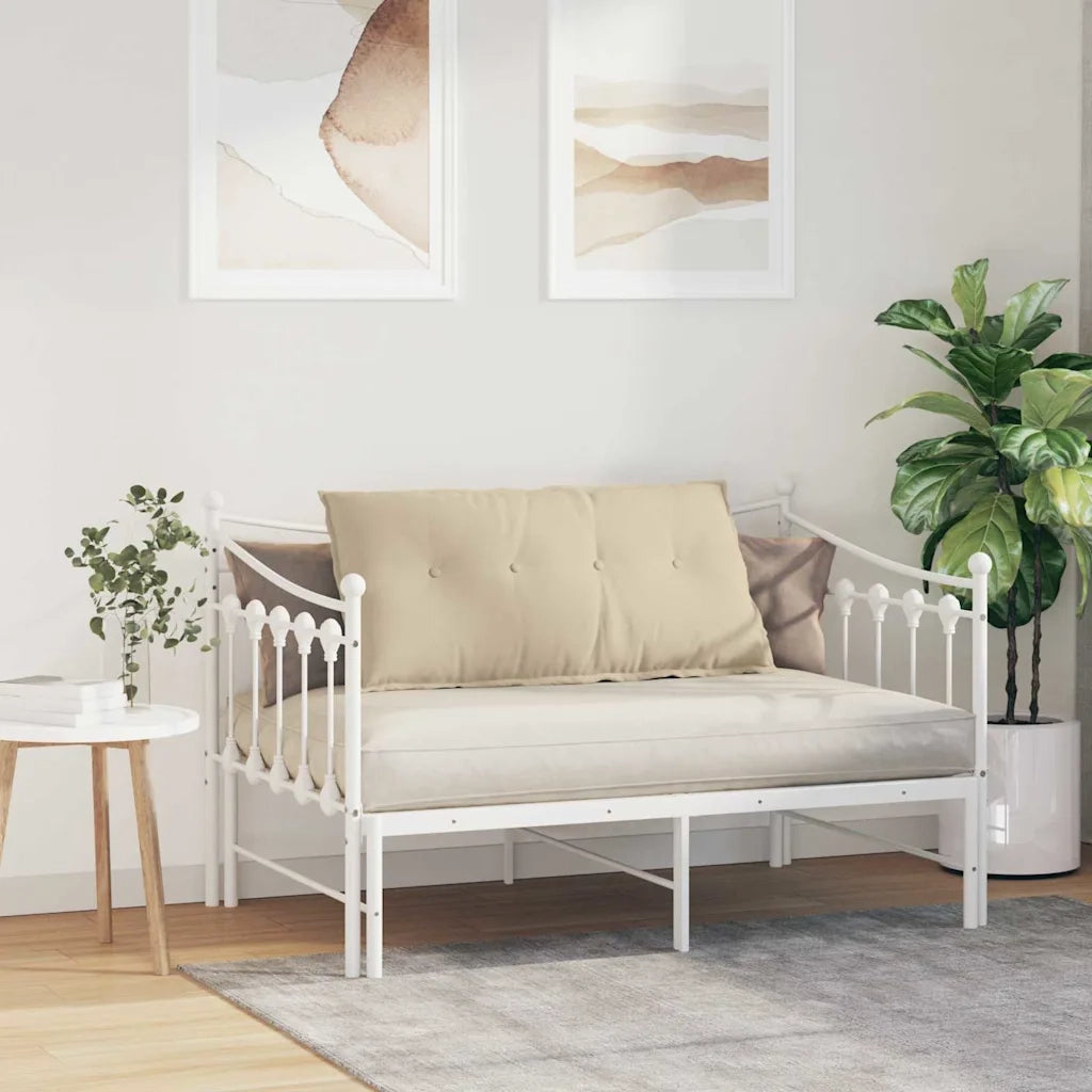 Cuscino per Schiena Crema 100 x 50 cm Tessuto in Microfibra 42014777