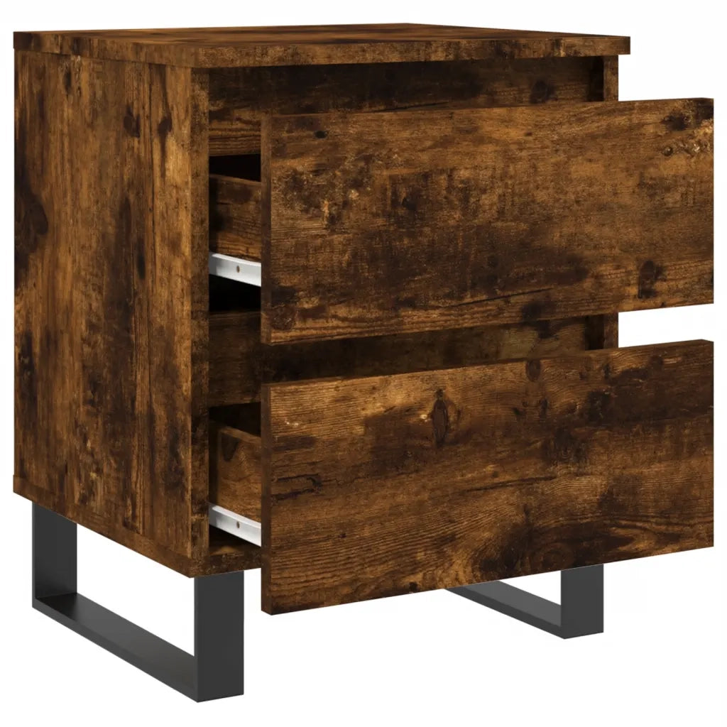 Comodino Rovere Fumo 40x35x50 cm in Legno Multistrato 826902