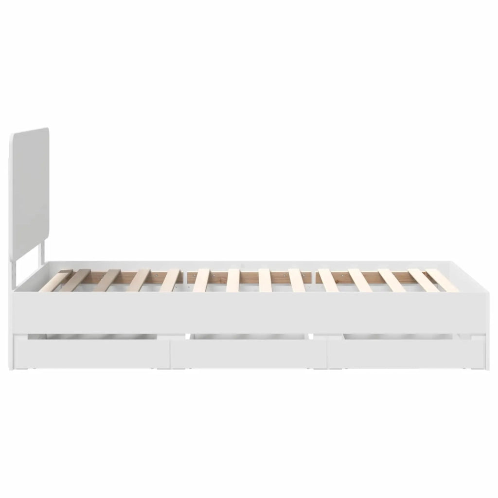 Letto singolo | Letto per adulti | Struttura del letto Bianco 100 x 200 cm Legno Ingegnerizzato