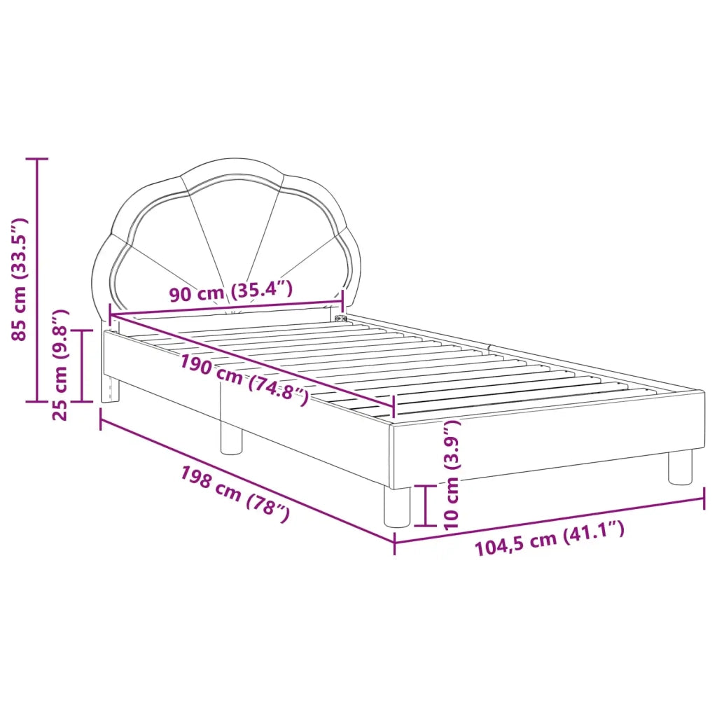 Struttura letto bambini con testata Blu Polizia 90 x 190 cm 42010921