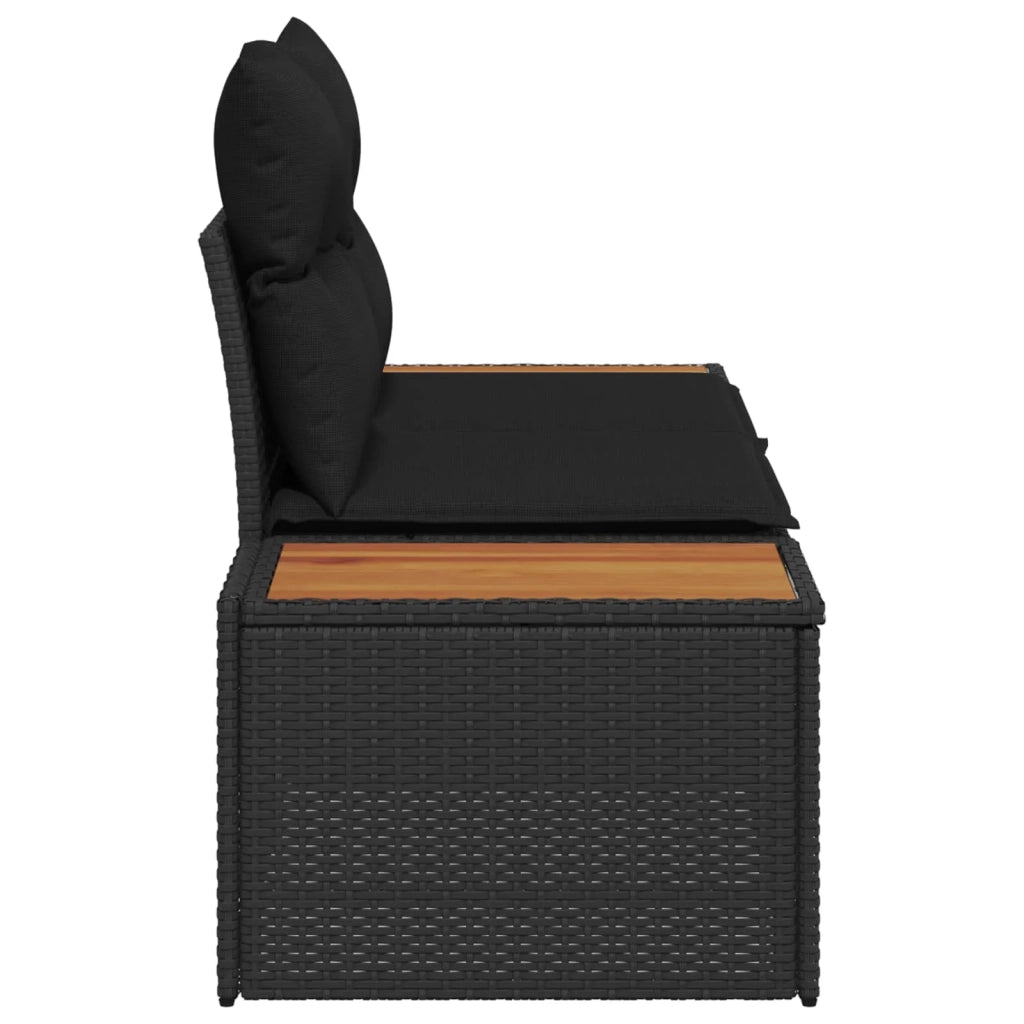 Divano da giardino Nero 184 x 62 x 85cm polyrattan 42006813