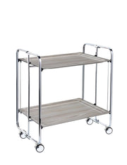 Carrello da cucina pieghevole cromato con ruote BAUHAUS 2 ripiani