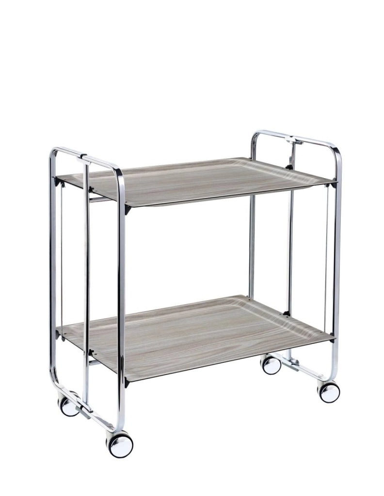 Carrello da cucina pieghevole cromato con ruote BAUHAUS 2 ripiani