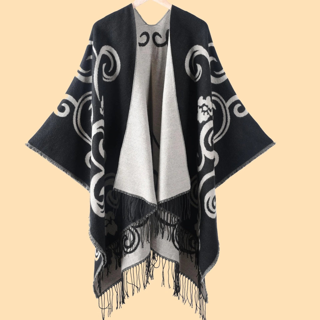 Sciarpa da donna in cashmere, reversibile, modello allungabile