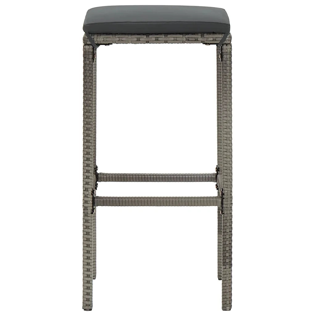 Set Bar Giardino 5pz | Set Salotto da Giardino Grigio Legno Massello Acacia e Polyrattan