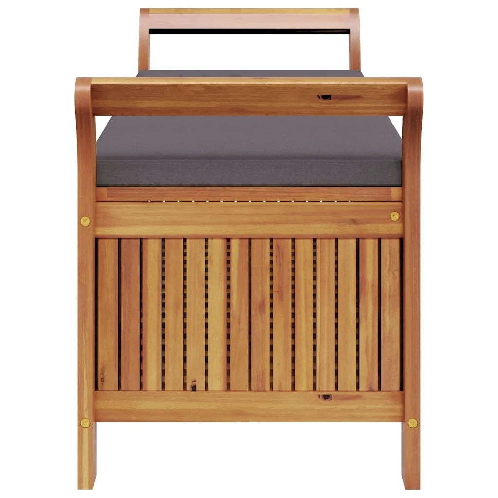 Panca Portaoggetti Giardino Cuscino-Sgabello-Panca con Contenitore 126cm Legno Massello Acacia 582680