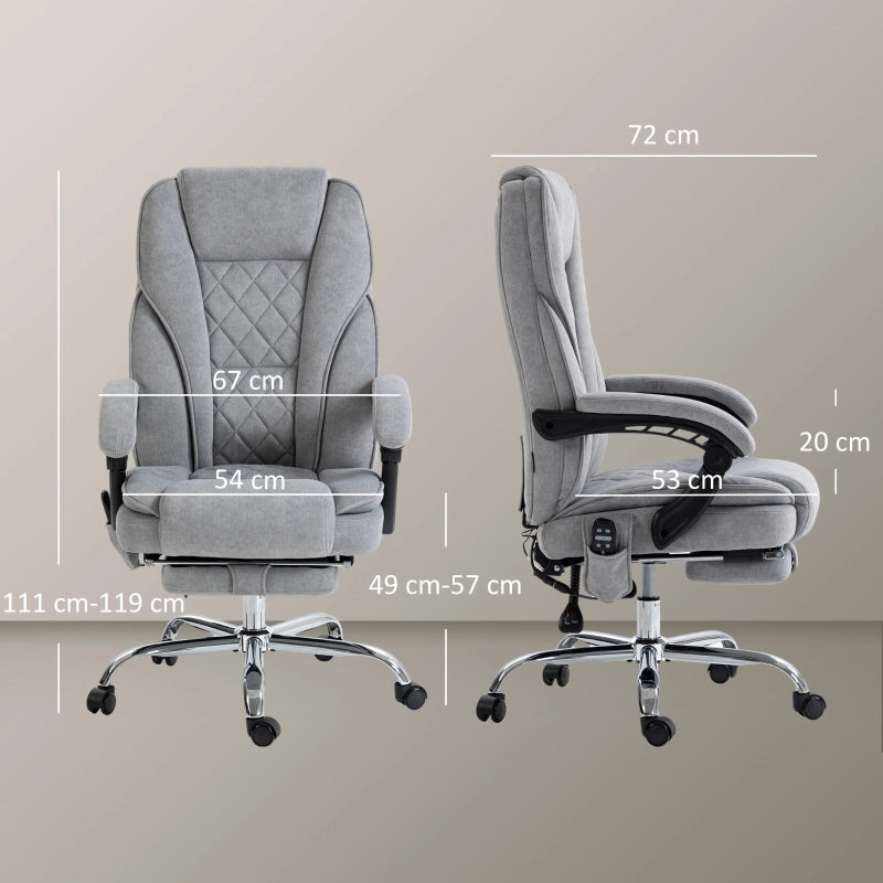 Sedia da ufficio con massaggio vibrante, sedia ergonomica da scrivania con funzione reclinabile, riscaldamento, sedia girevole regolabile in altezza