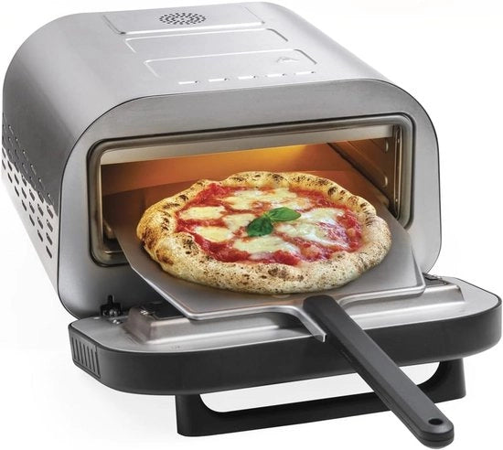 Fornello professionale per pizza fino a 400 gradi con pietra refrattaria - 1700 W, cuoce in 2 minuti