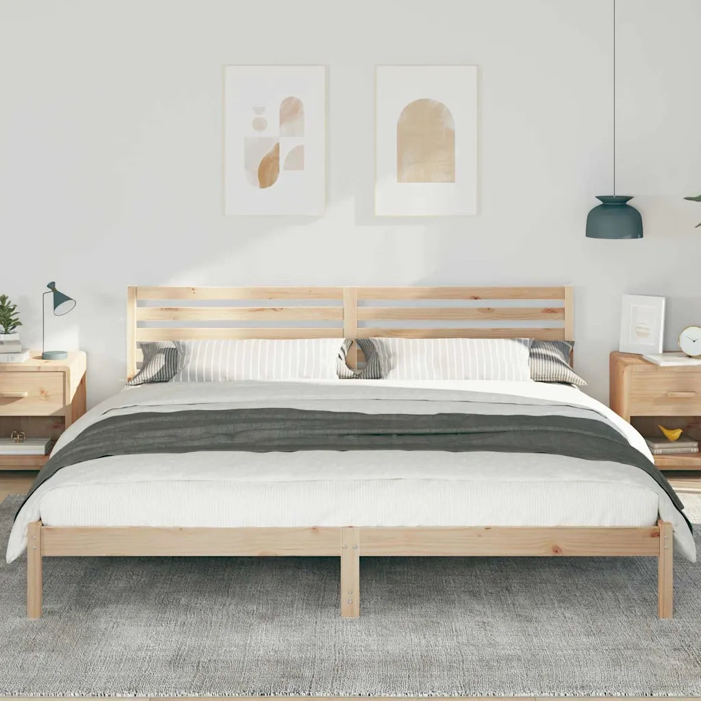 Struttura del letto Marrone 180 x 210 cm Pino massello 872317