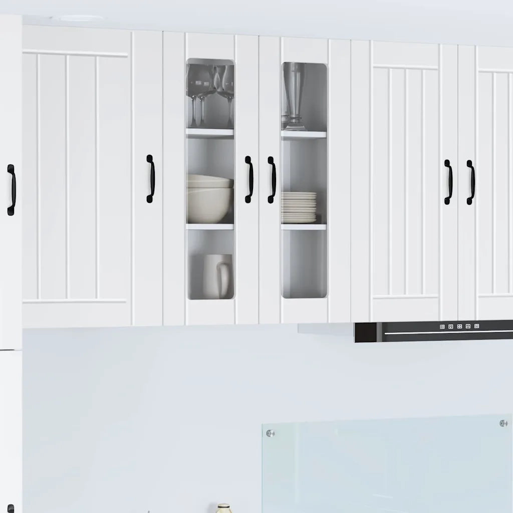 Pensile da cucina | Mobile in vetro da parete LUCCA Bianco 60 x 31 x 80 cm