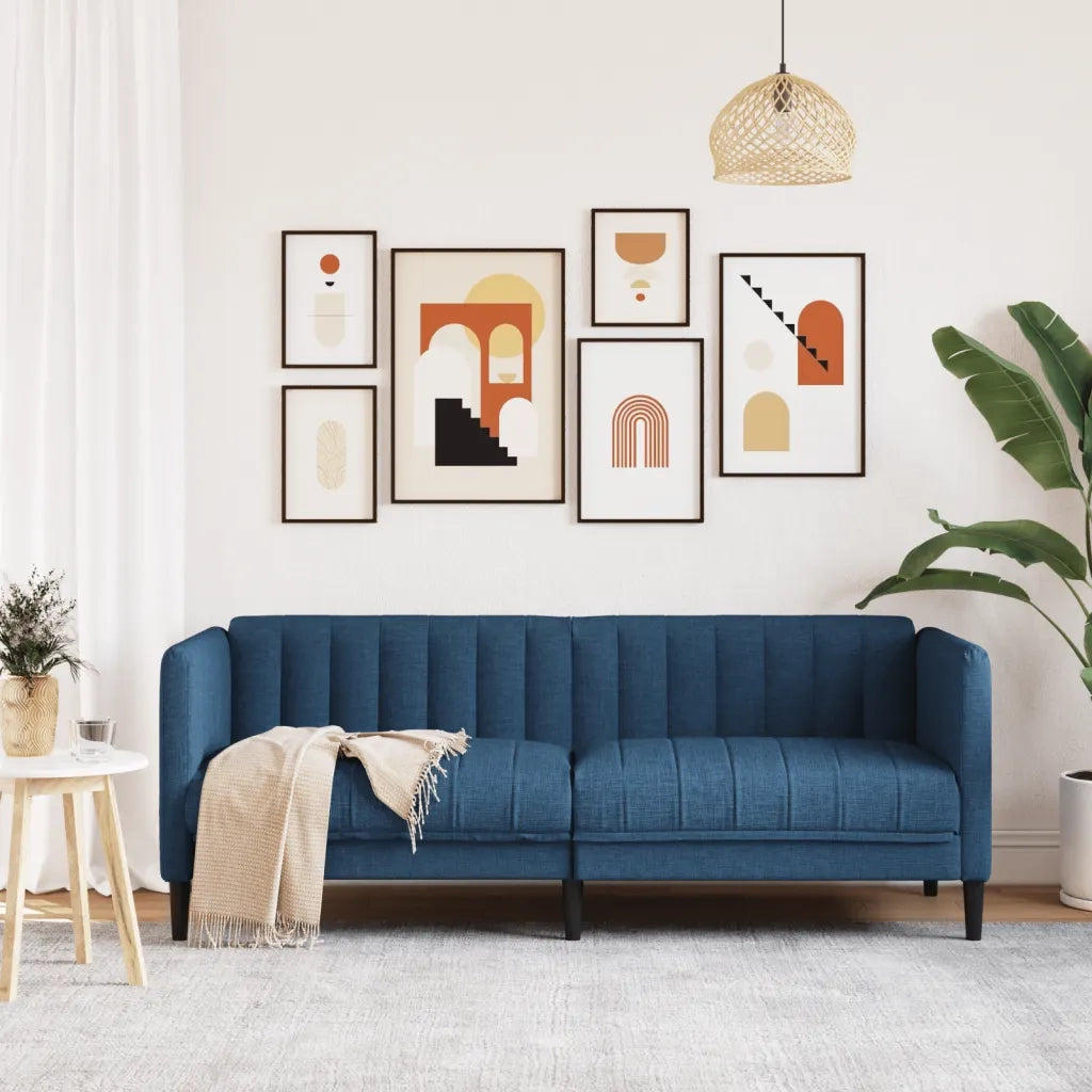Divano a 2 Posti-Sofa 2 Posti Blu in Tessuto 325505