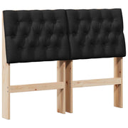 Testiera | Testata imbottita Nero 120 cm Pino massello