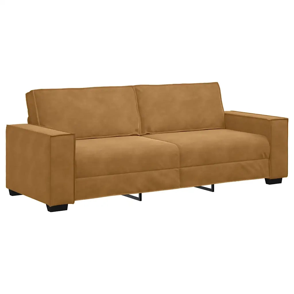 Divano a 3 Posti Marrone 220x78x84 cm in Velluto 4105037