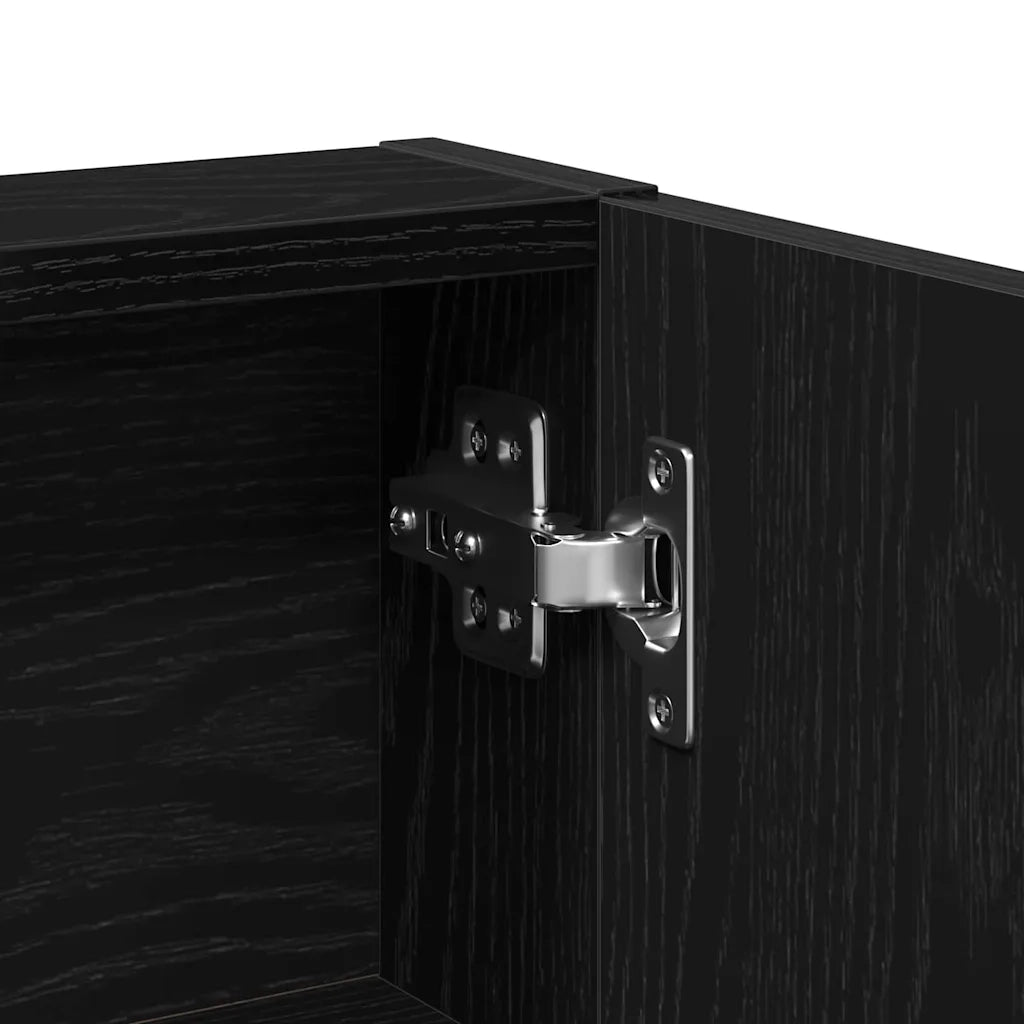 Toeletta | Tavolo da Trucco Rovere Nero 80 x 35 x 132 cm Legno multistrato