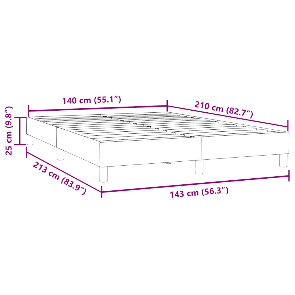 Letto matrimoniale | Letto per adulti | Giroletto Molle senza Materasso Grigio Scuro 140x210 cm Velluto
