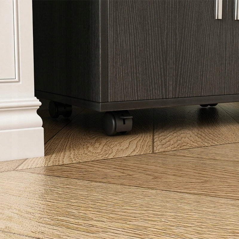 Mobile da cucina su ruote, carrello moderno, tavolo-scaffale su ruote, stile loft, nero