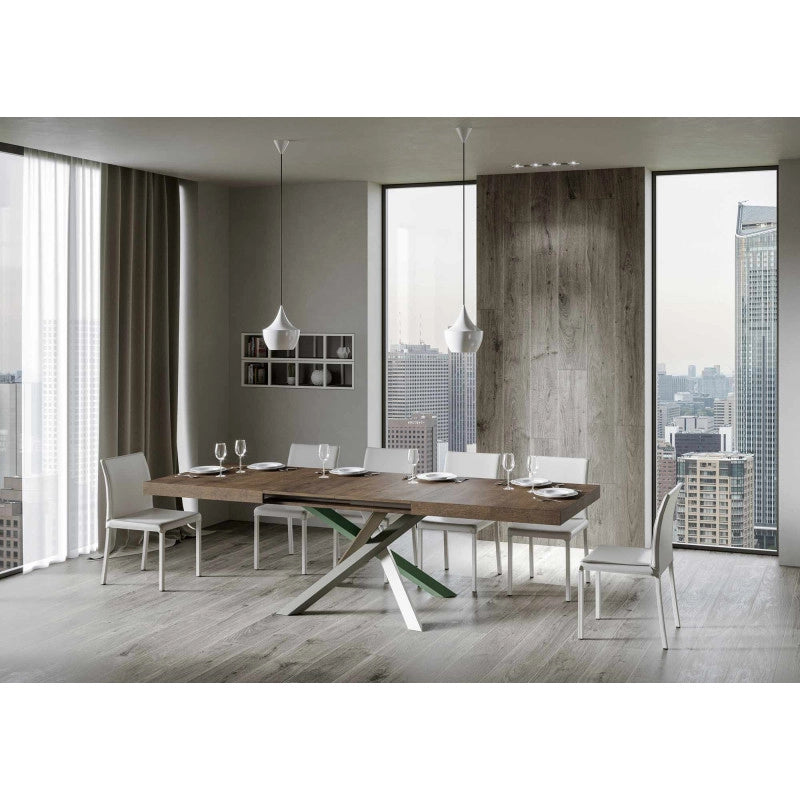 Tavolo allungabile 200/304x90 cm Volantis telaio Multicolore 4/A - Noce