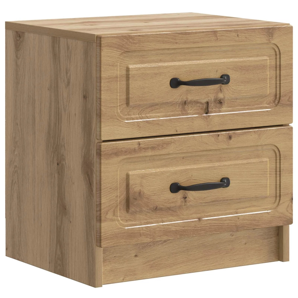 Set di 2 Comodini | Armadio da Notte | Mobiletto da notte Rovere Artigianale 43 x 34,5 x 44,5 cm