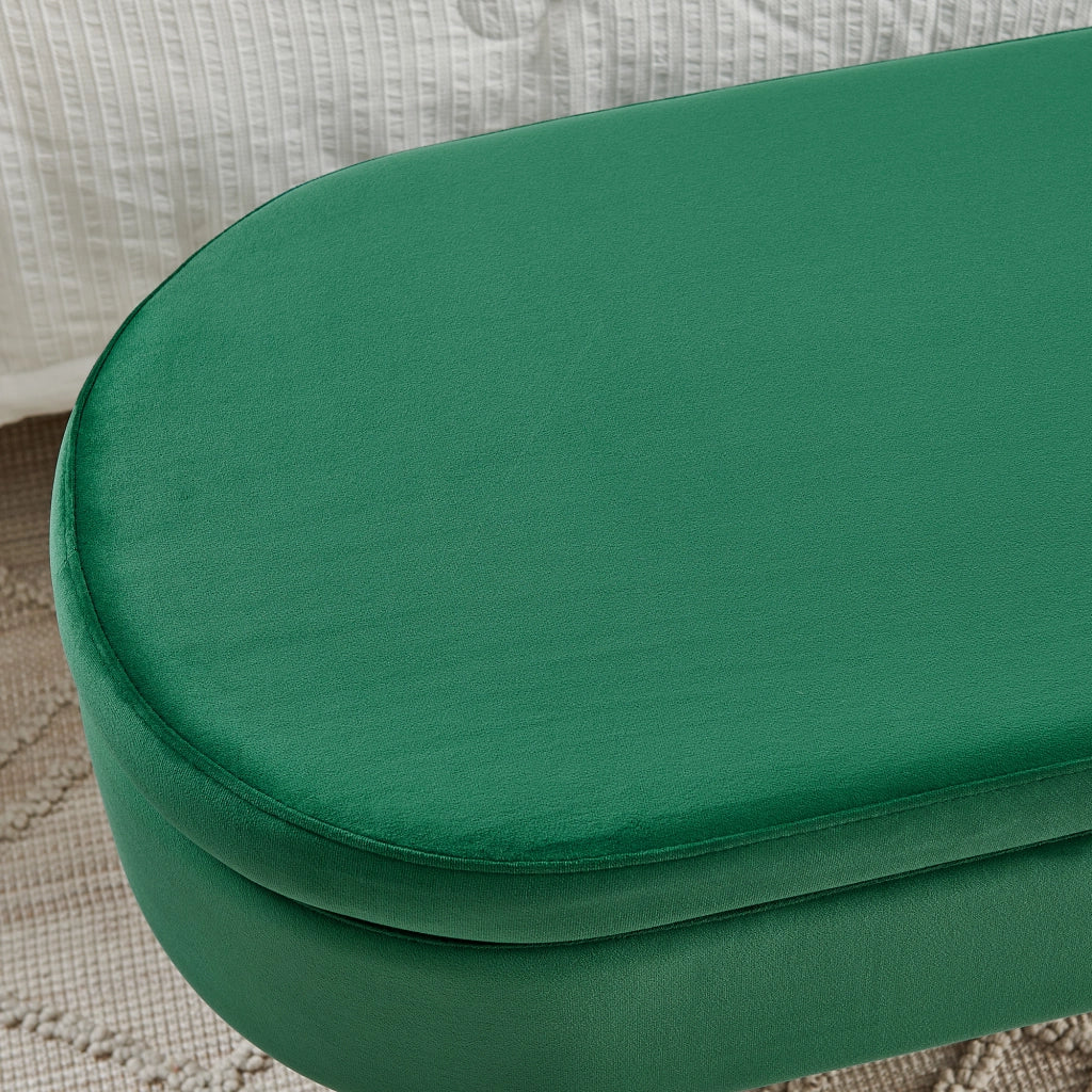 PANCA CONTENITORE 110x40x42 cm in velluto verde scuro