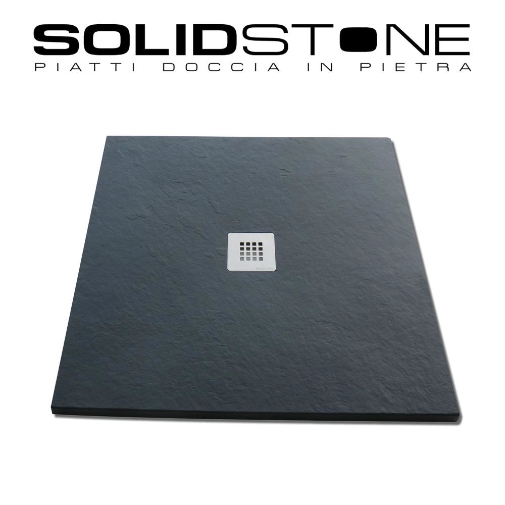 Piatto doccia in pietra SOLIDSTONE alto 2,8 cm - Antracite Grafite nero RAL 7016 - Misura: 80x160 x 2,8h