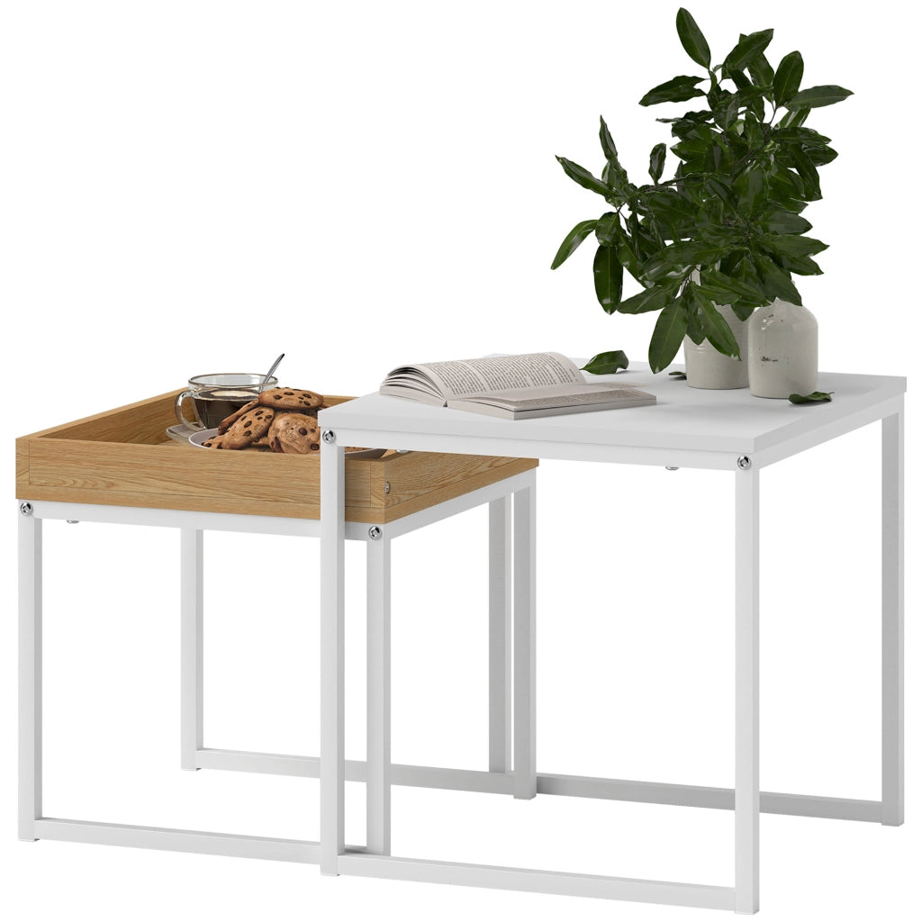 Tavolino da caff¨¨ ¨C Minimal ¨C MDF, metallo, bianco
