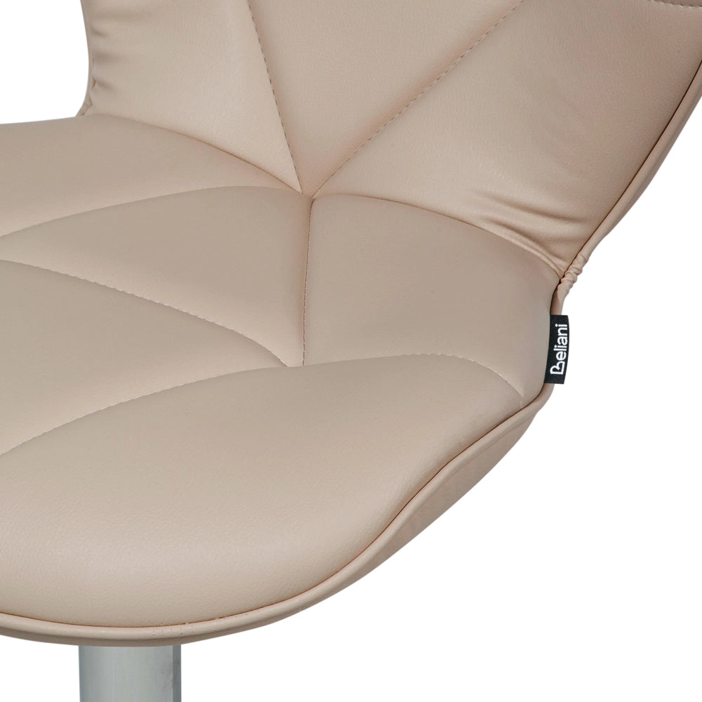 Set di 2 sgabelli da bar in ecopelle beige girevoli regolabili in altezza sedia da bar moderna da cucina