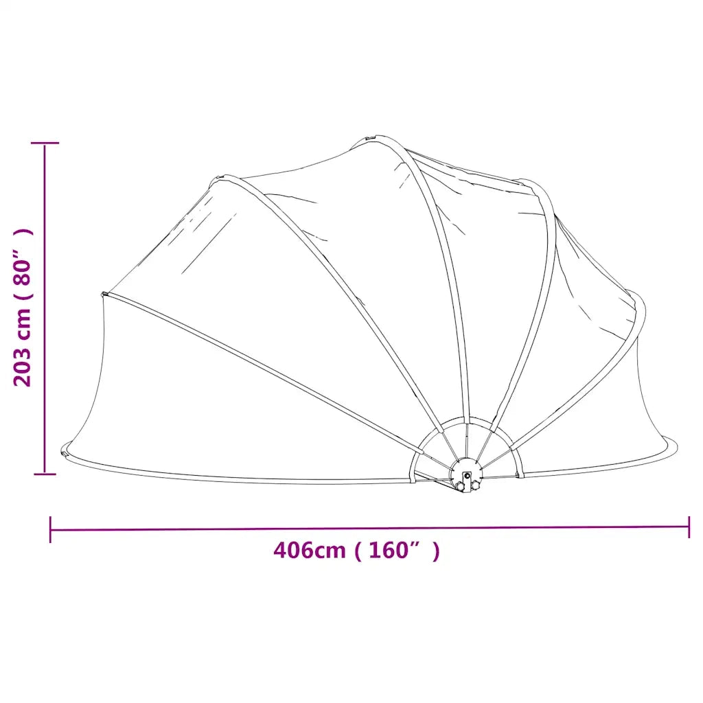 Cupola per Piscina Rotonda 406x203 cm PVC 93814