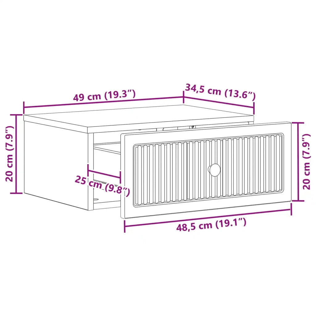 Comodino | Armadio da Notte | Mobiletto da notte con cassetto Legno antico 49 x 34,5 x 20 cm