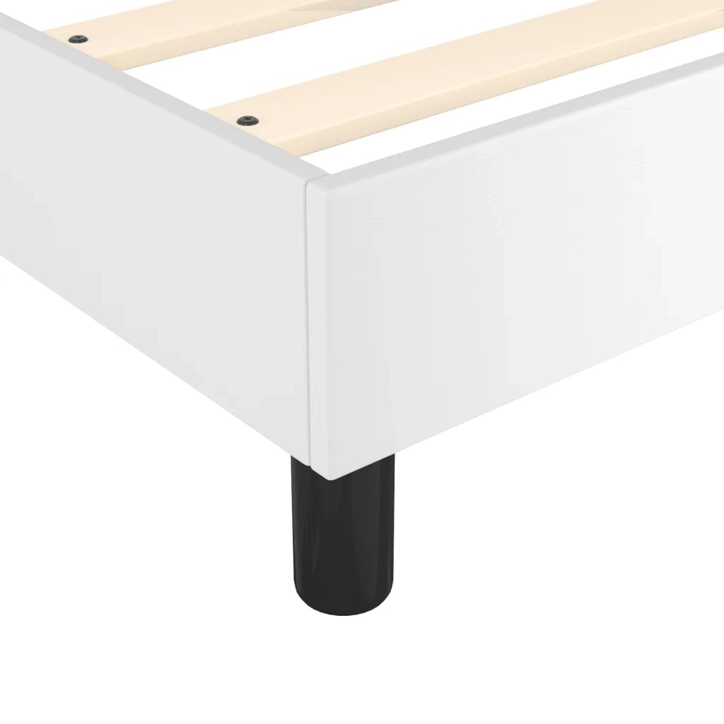 Giroletto a Molle con Materasso-Struttura Letto Bianco 100x200 cm in Similpelle 978025
