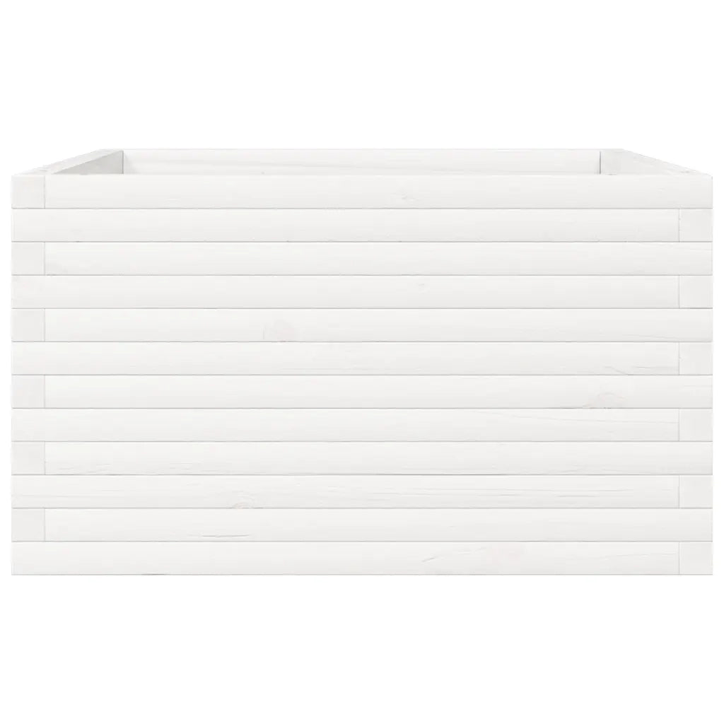 Fioriera da Giardino Bianca 80x80x45,5cm Legno Massello di Pino