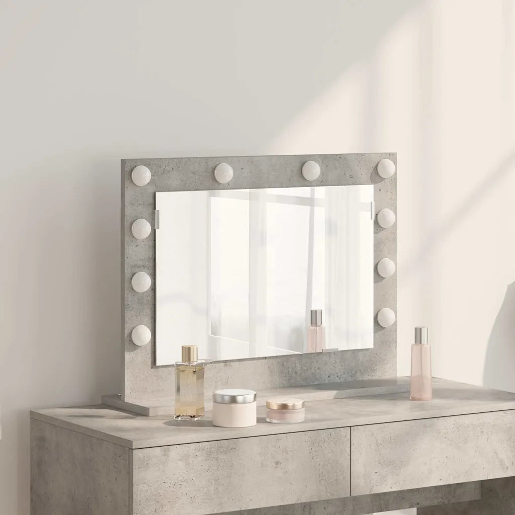 Specchio da Vanit¨¤ Rettangolare Grigio cemento 60 x 45 x 18 cm