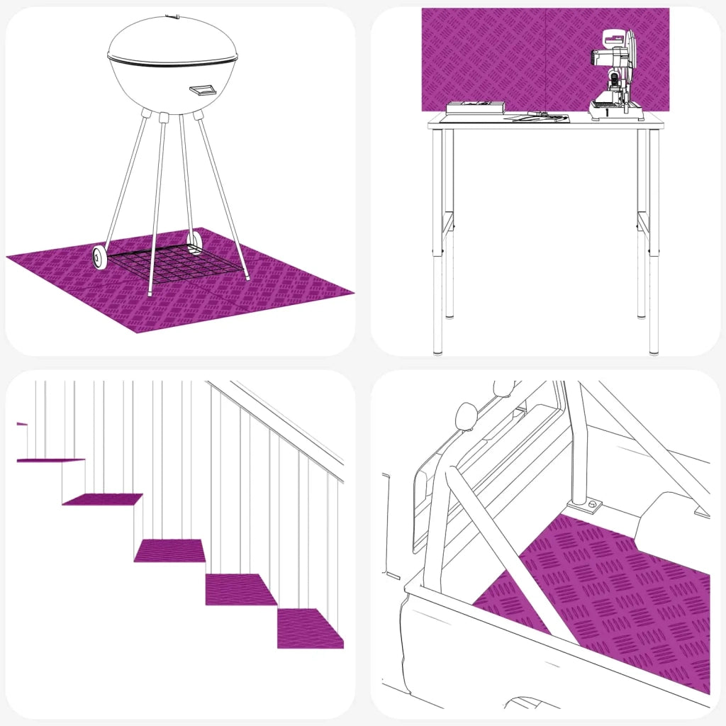 Gradini per Scale 2 pz | Tappetini per scale autoadesivi Argento 40 x 30 cm Alluminio