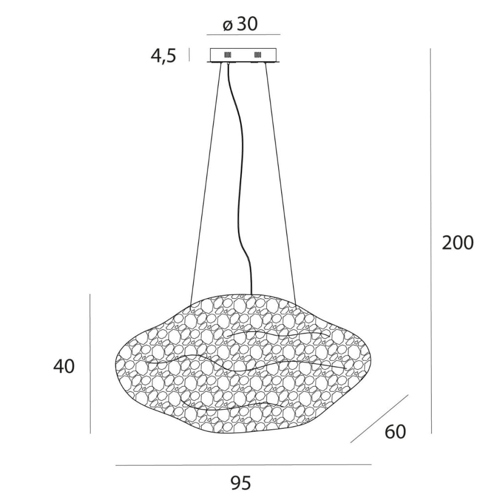 Lampada a sospensione Maxlight Stardust nera LED 14W