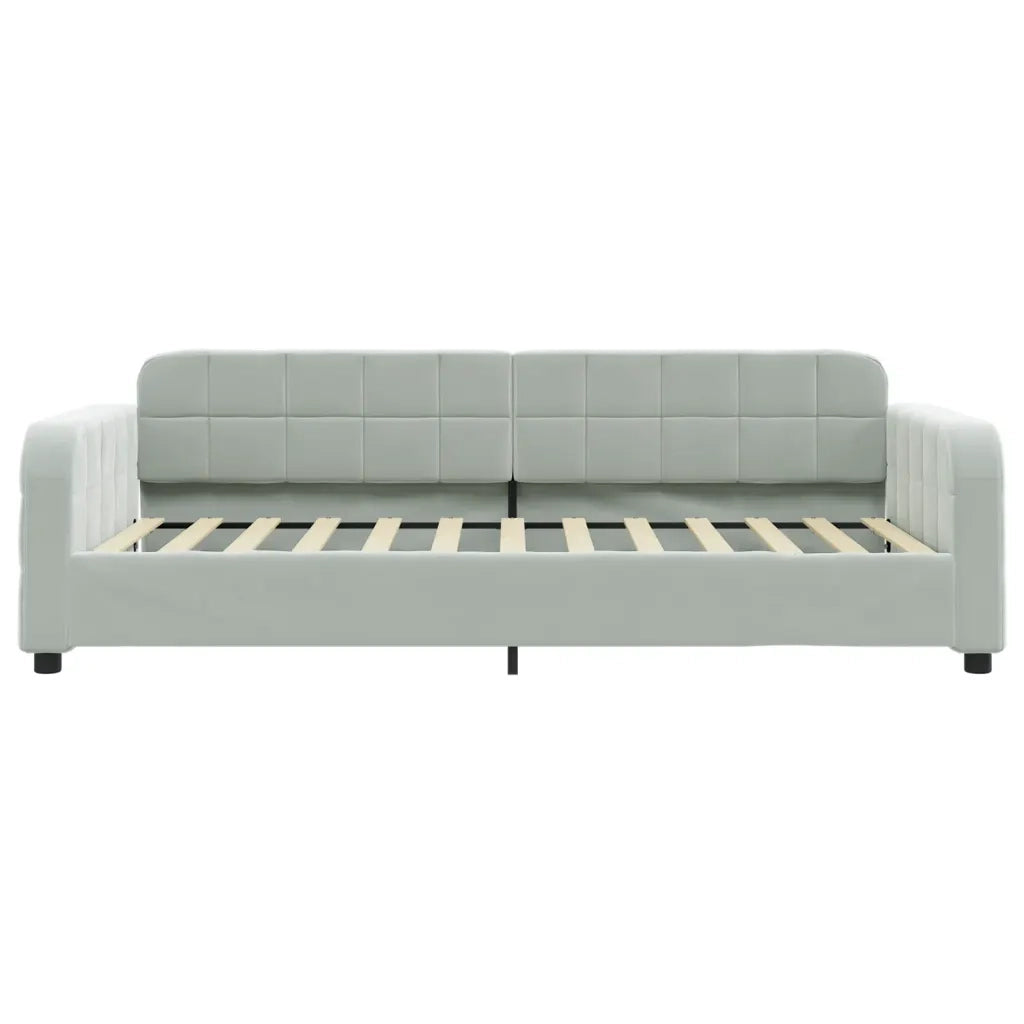 Letto da Giorno Grigio Chiaro 100x190 cm in Velluto 354076