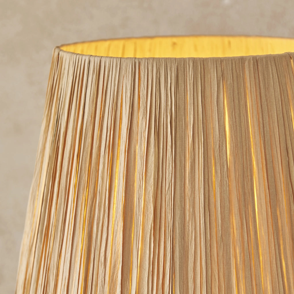 Lampada da terra boho Wriggle ottone rafia E27 Endon