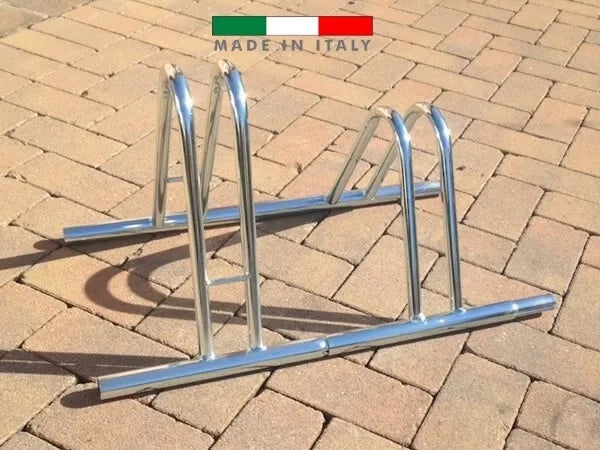 Rastrelliera Portabici in Ferro Zincato, Modulare, Porta Bicicletta Da Giardino e Da interni, Componibile Per Più Moduli (2 moduli)