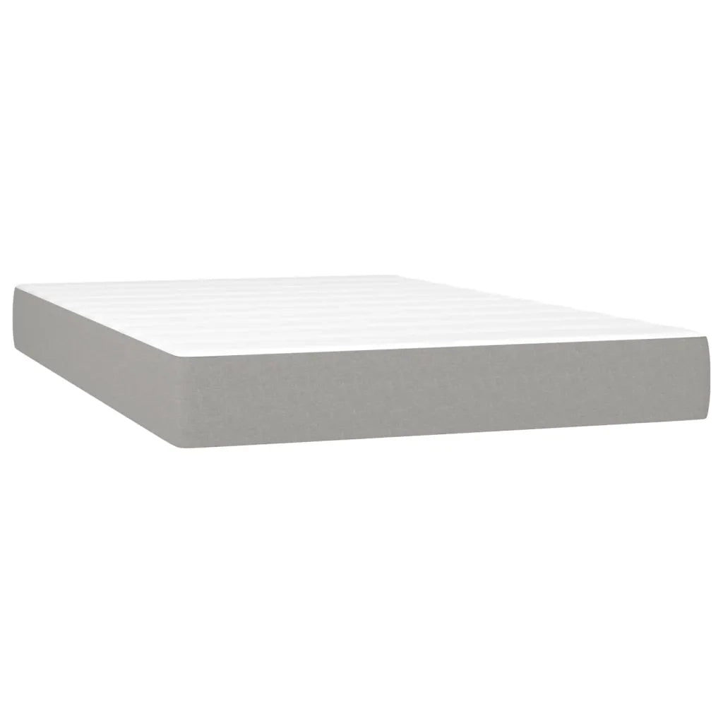 Letto a Molle Materasso e LED Grigio Chiaro 120x200 cm Tessuto 3134941