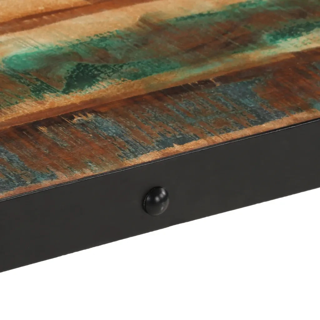 Tavolino Salotto con Ruote-Tavolino da soggiorno Legno Massello Recupero 100x55x26 cm